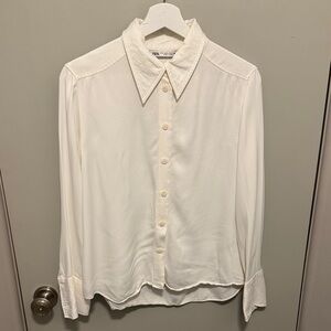 Zara Cream Button Down Shirt